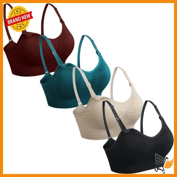 Silk Seamless Nursing Bra 4-Pack Wireless Push Up Maternity